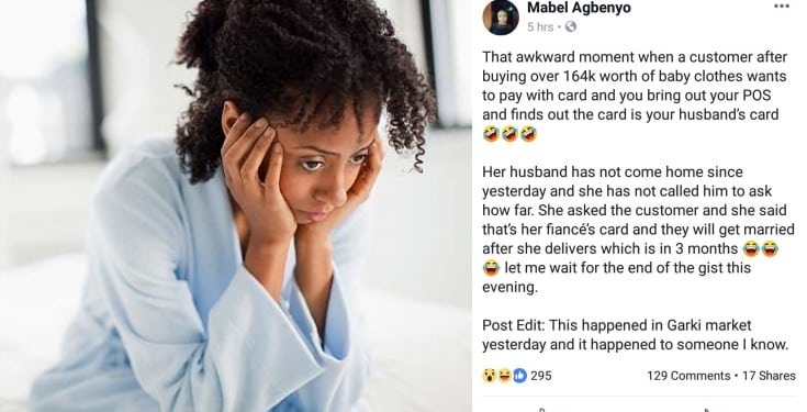 'My pregnant customer paid with my husband’s card' – Nigerian Lady cries out
