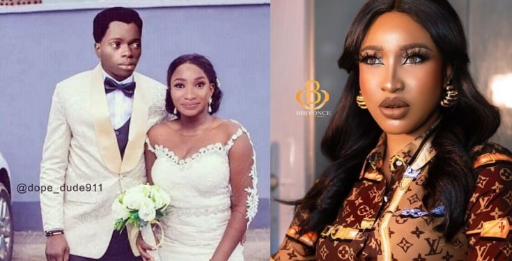 Tonto Dikeh shares photoshopped image of her getting married to Bobrisky