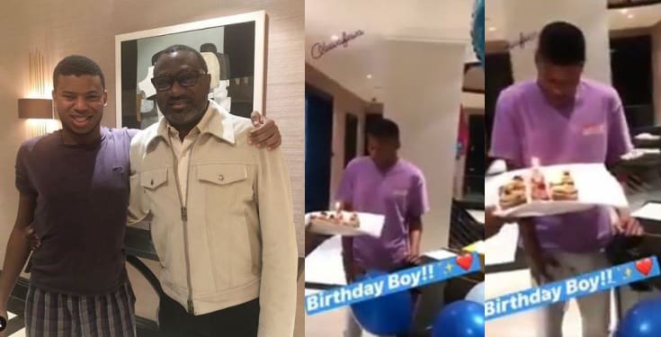 Femi Otedola's only son, Fewa, celebrates his birthday In London (video)