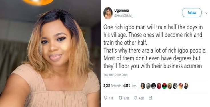 Lady reveals why there are a lot of rich Igbo people