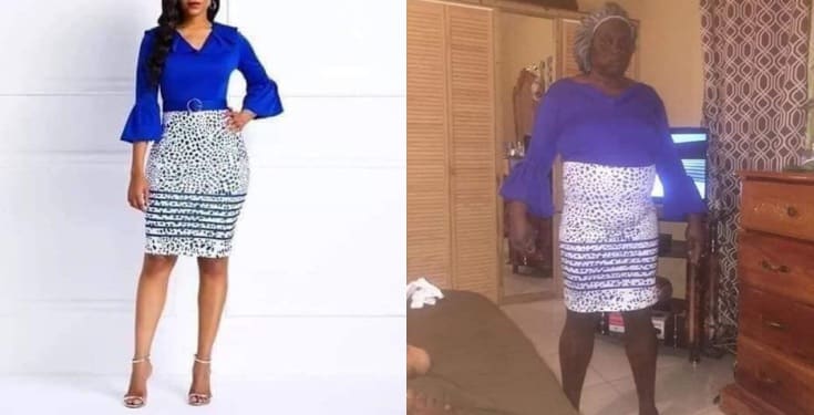 Lady shows off what she got after placing an order online