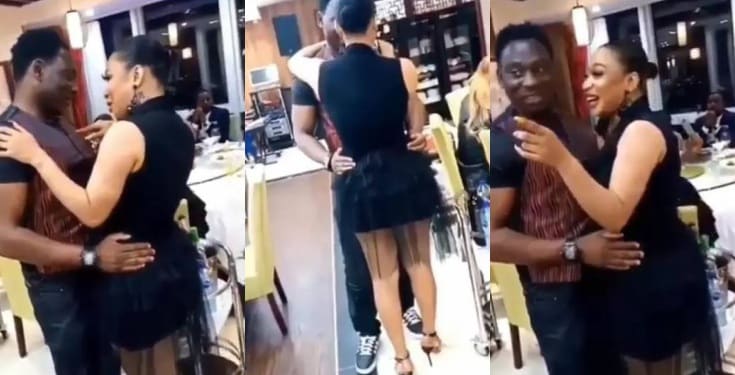 Tonto Dikeh and Daniel Amokachi cling to each other at birthday party (Video)