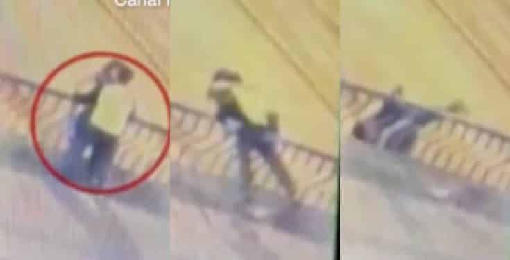 Couple plunge 50ft to their deaths while hugging and kissing from a bridge (video)