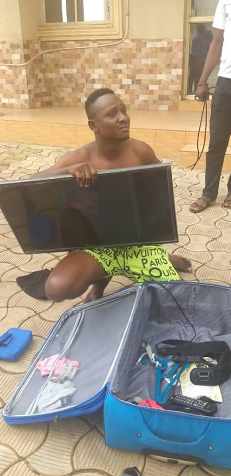 Man nabbed while attempting to leave with hotel's TV in his bag in Benue