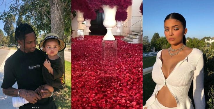Travis Scott showers Kylie Jenner with a room full of roses ahead of her 22nd birthday (video)