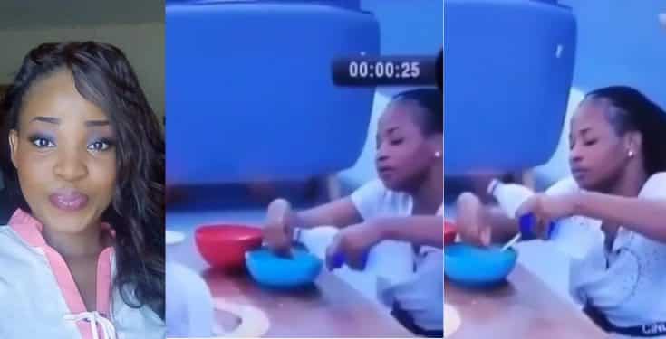 BBNaija 2019: Cindy seen washing her hand in her food bowl (video)