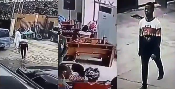 Man walks into a church and stole a bag during service (video)