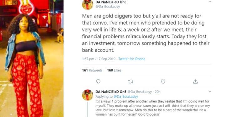 "Men are gold diggers too" - Lady shares her experience
