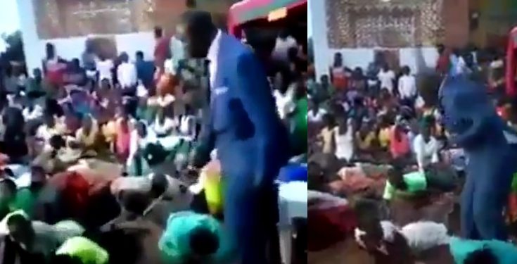 Pastor flogs church members for not attending service (video)