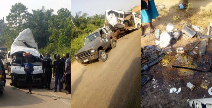 PMT bus suffers accident along the Benin-Ore road (photos)