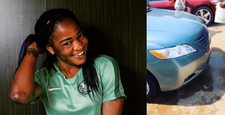 Super Falcons Player, Francisca Ordega Gifts Her Father A Car As Christmas Present (video)