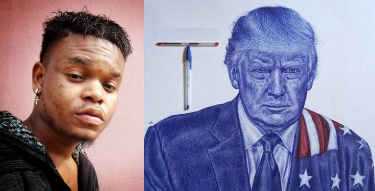 'Trump has boosted my profile' – Nigerian artist, Isaac Oyedele who caught US president’s attention with drawing