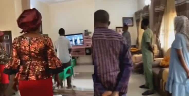 Nigerian mother makes her entire family dress up for 'church service' in their home (video)