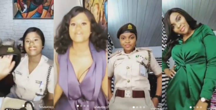 Female officers of the Nigeria Immigration Service queried for partaking in #Bopdaddychallenge (Video)