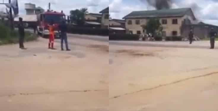 Inmates of Sapele prison set the facility on fire (video)