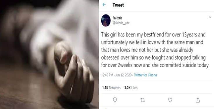 Girl allegedly commits suicide after losing a man to her bestie