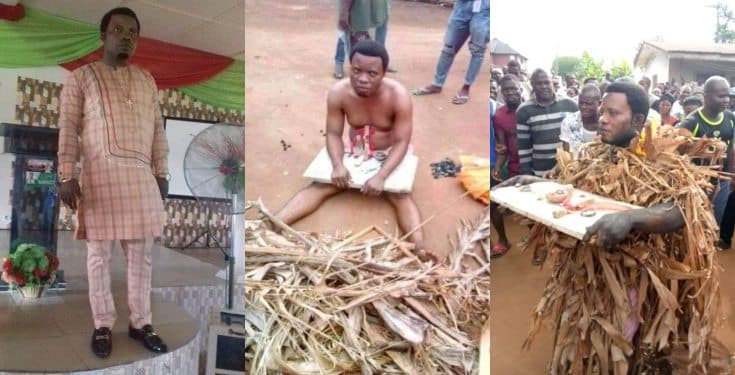Pastor disgraced after allegedly being caught planting charm on his cousin's land (photos)