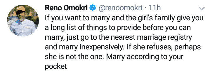 Reno Omokri advises men