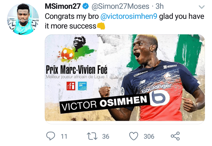 Victor Osimhen Wins Best Player