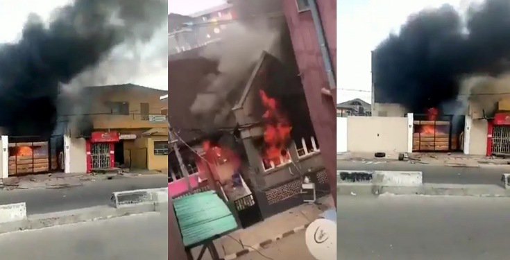 Governor Sanwo-Olu's family house set ablaze by angry mob