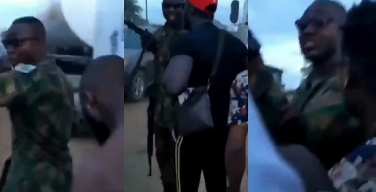 Protesters confront soldier who shot at them