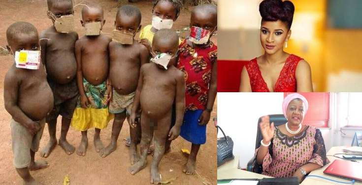 "You are a disgrace" - Adesua Etomi slams Lauretta Onochie over demeaning photo of kids on paper nose mask