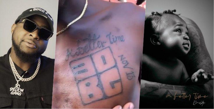 Die-hard fan of Davido inks tattoo of '30BG' on his chest (Video)