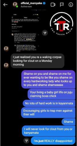 "You're a walking corpse" - Mercy Eke threatens fan after being called out of using kayanmata