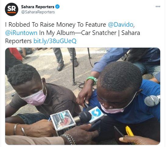 "I stole to raise money to feature O.B.O on my album" - Davido reacts as robber confesses