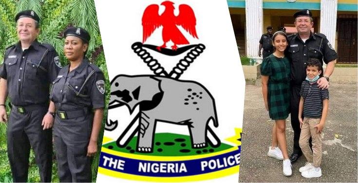 Nigerians react as white man joins Nigeria Police Force