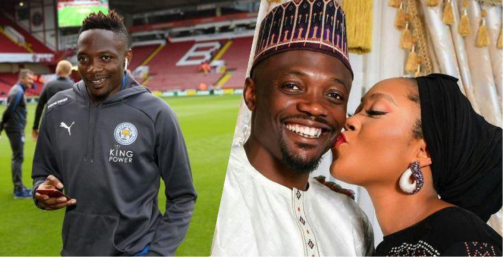 Super Eagles' Captain Ahmed Musa dragged over loved up pose with wife
