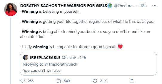 "Sounding like an idiot that can't afford haircut" - Dorathy drags troll from head to toe