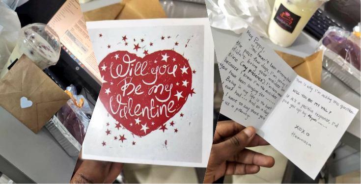 Man shows off romantic love note, gift from his babe ahead of Valentine