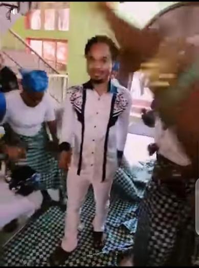 Moment church members chanted praise as Pastor Odumeje walk majestically on women wrappers (Video)