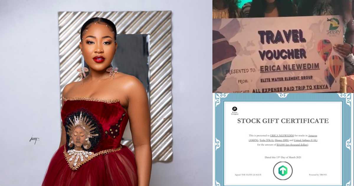 Fans gift Erica international stock worth N3.8M, plus all expense paid trip to Kenya