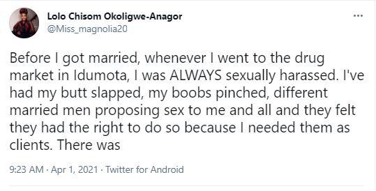 Lady narrates how men at popular market stopped harassing her after she declared marriage plans