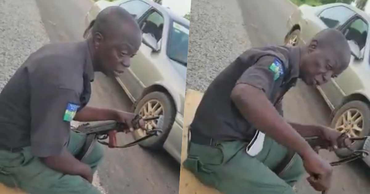 "I want cash, how will your sorry feed me" - Policeman caught on tape requesting for bribe (Video)