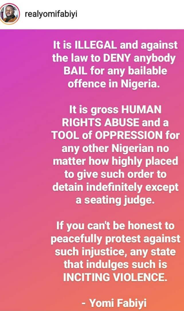 "Release Baba Ijesha now! It's his right to be freed on bail" - Yomi Fabiyi calls for protest (Video)