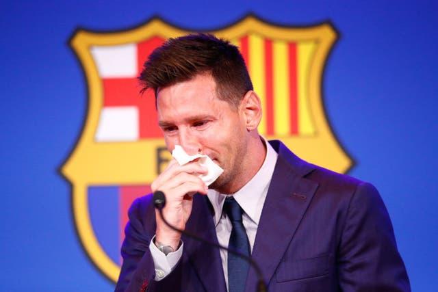 Lionel Messi tears Barcelona