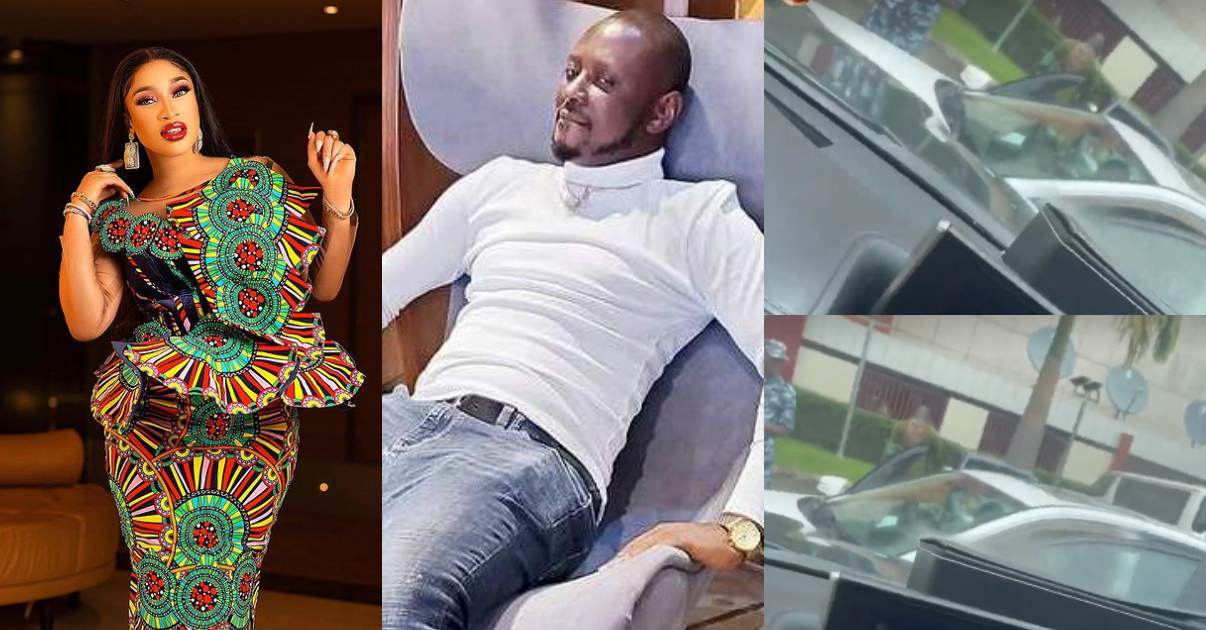 "Strong men came to push the riff-raff away for the king to pass" - Tonto Dikeh brags as she shares video Of Kpokpogri getting arrested