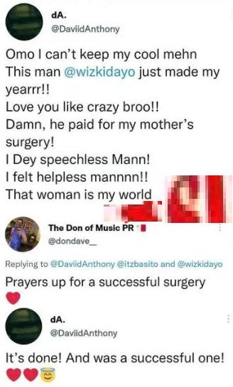 Wizkid Surgery Mother Twitter