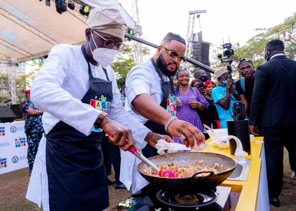 Whitemoney cooks side by side with Lagos State Gov., Sanwo-Olu (Video)