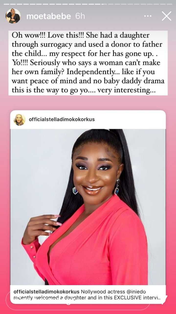 "No baby daddy drama, this is the way to go" - Moet Abebe applauds Ini Edo's surrogacy process