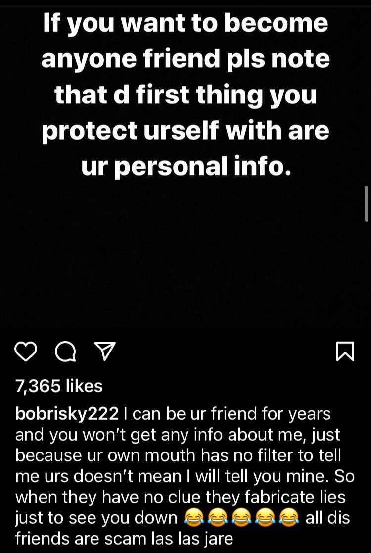 Mouth has no filter, protect your personal info from new friends - Bobrisky dishes advise amidst Tonto, Janemena's saga