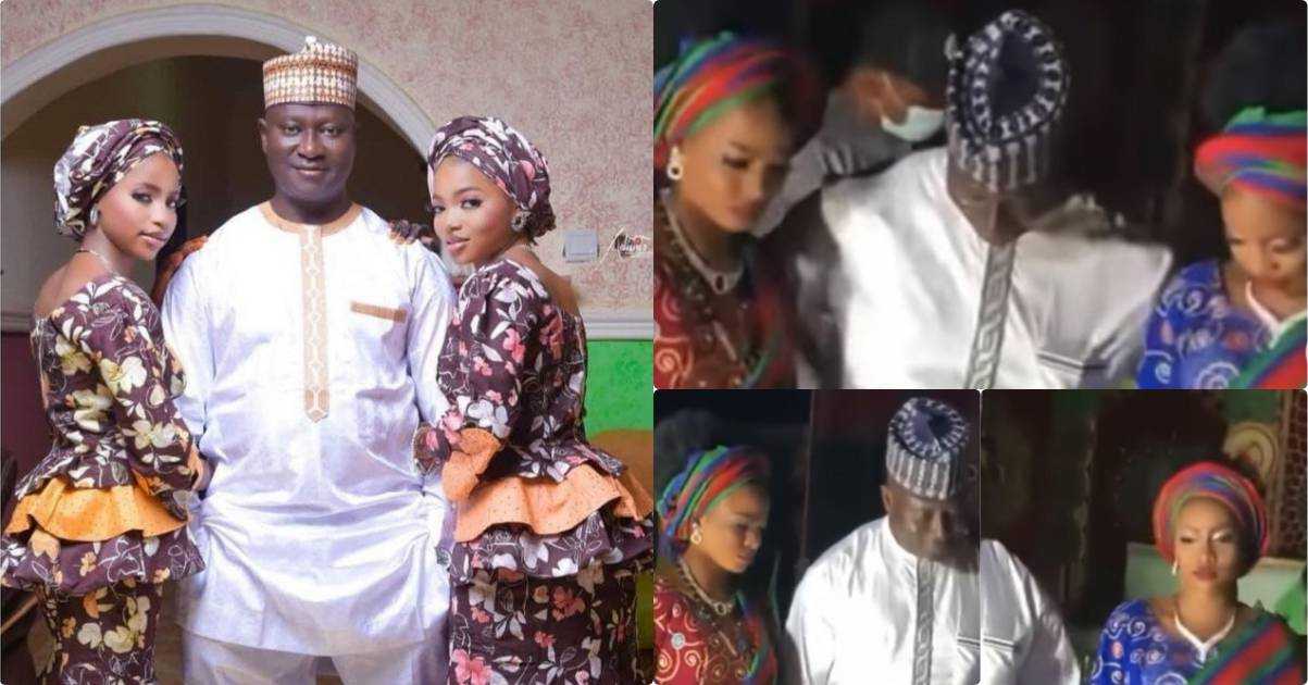 "You can tell, only the man is happy" - Wedding of man to two women in Bidah sparks reactions (Video)