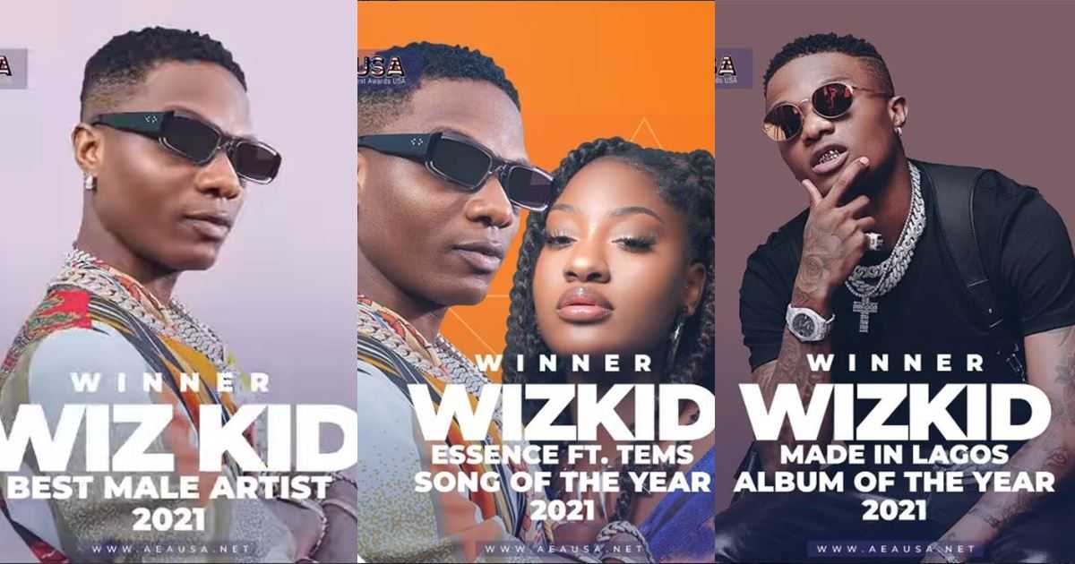 Wizkid Awards 2021 African Entertainment Awards USA