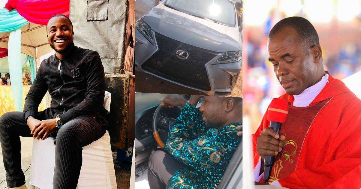 Father Mbaka gifts gospel singer, Prince Gozie, a new Lexus SUV (Video)