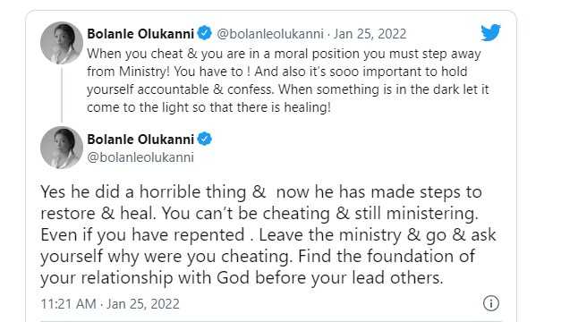 "You can't be cheating and still ministering" - Bolanle Olukanmi blasts Sammie Okposo amidst infidelity saga