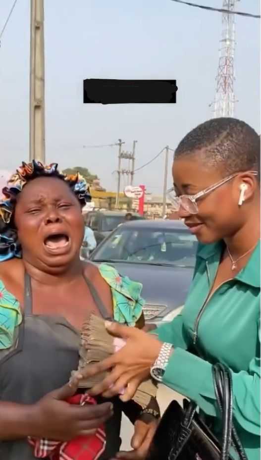 Days after being pranked, roasted plantain seller receives N500K from netizens (Video)