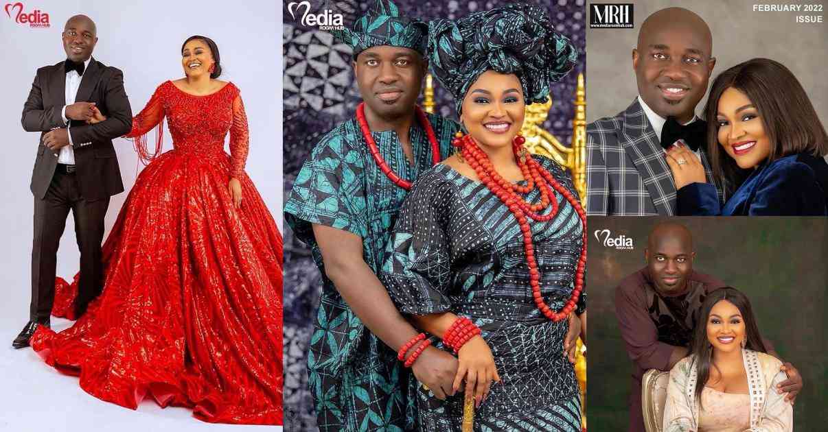 Mercy Aigbe and husband, Kazim Adeoti make first magazine cover, spill secrets about their marriage (Video)